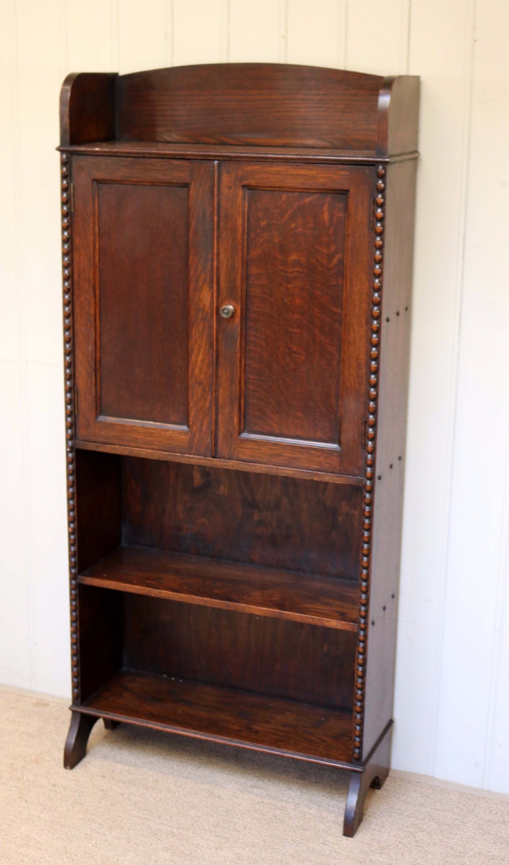 Small Proportioned Oak Cabinet Bookcase View II