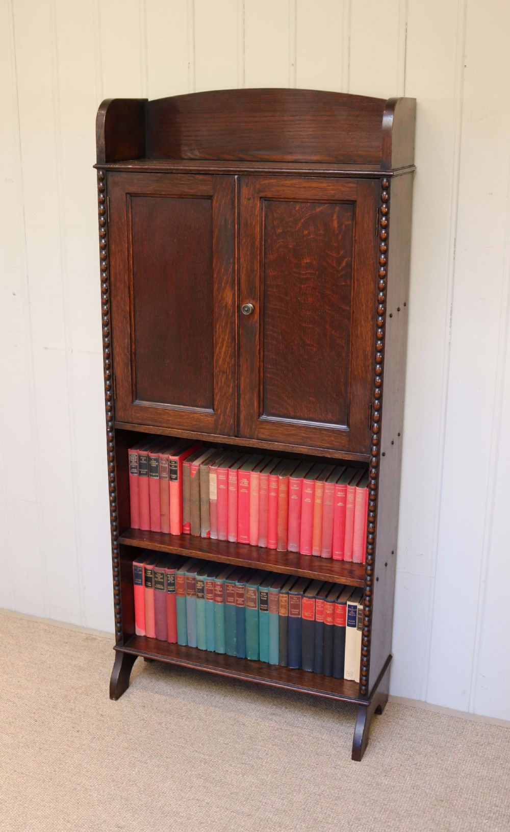 Small Proportioned Oak Cabinet Bookcase View III