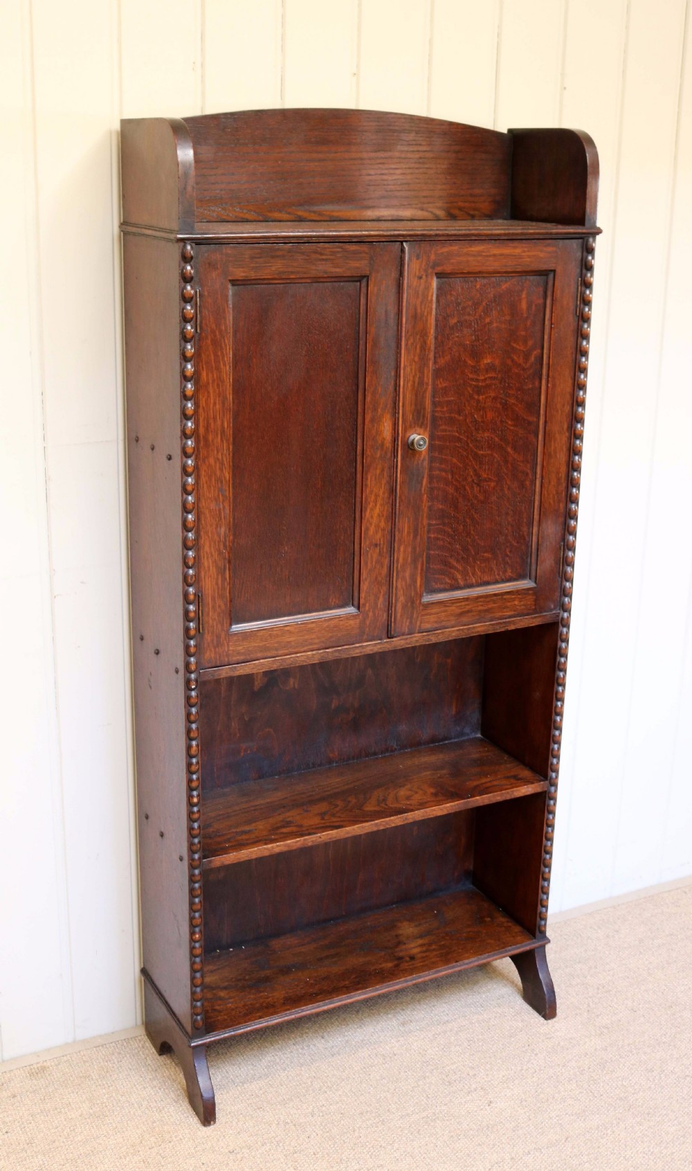 Small Proportioned Oak Cabinet Bookcase View IV