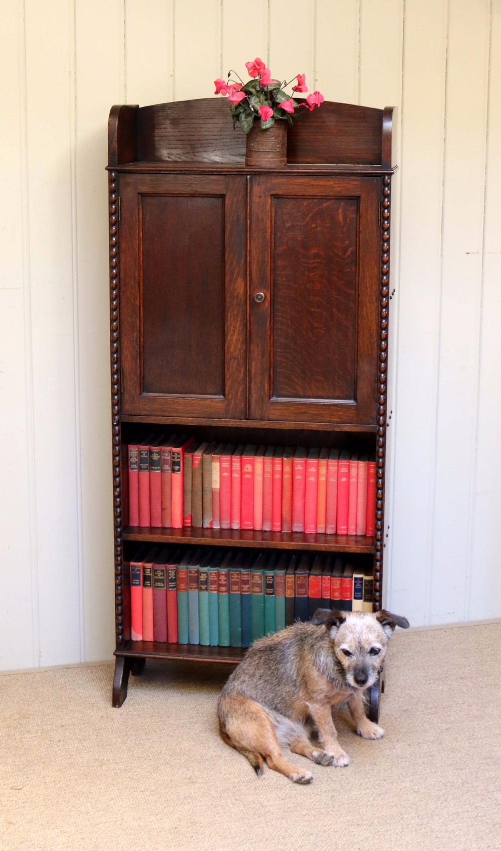 Small Proportioned Oak Cabinet Bookcase View VI
