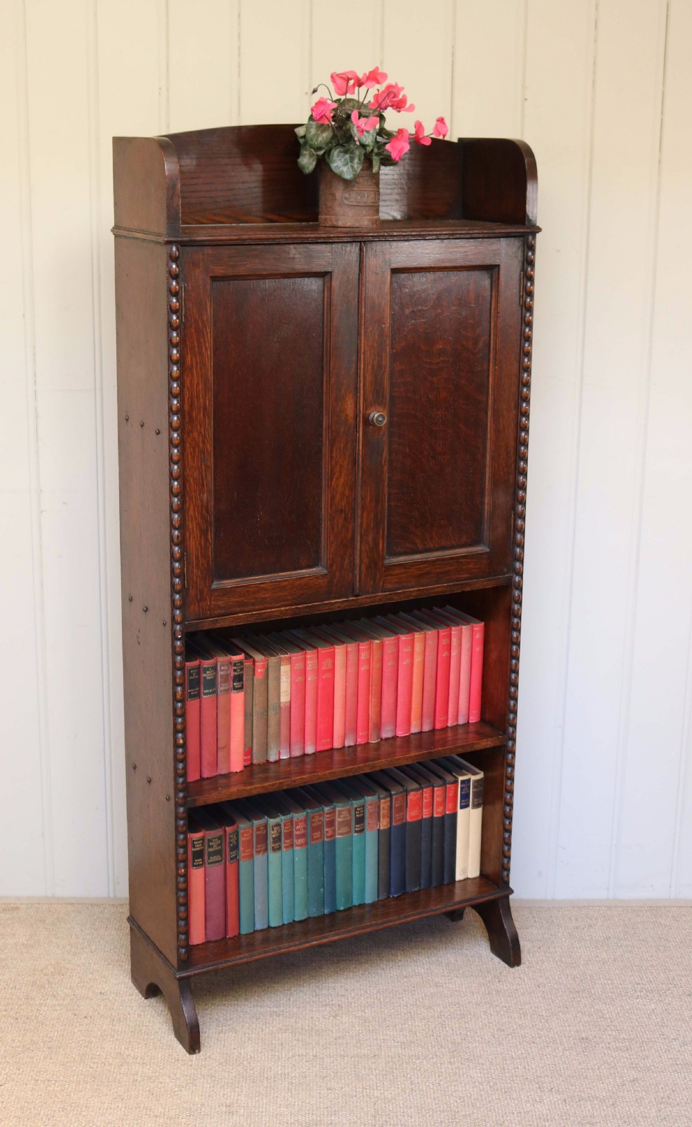 Small Proportioned Oak Cabinet Bookcase View VII