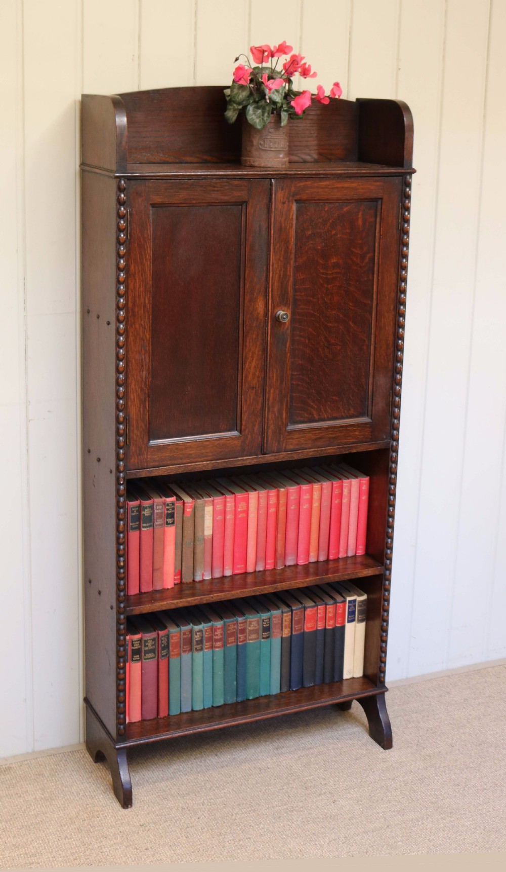 Small Proportioned Oak Cabinet Bookcase View VIII