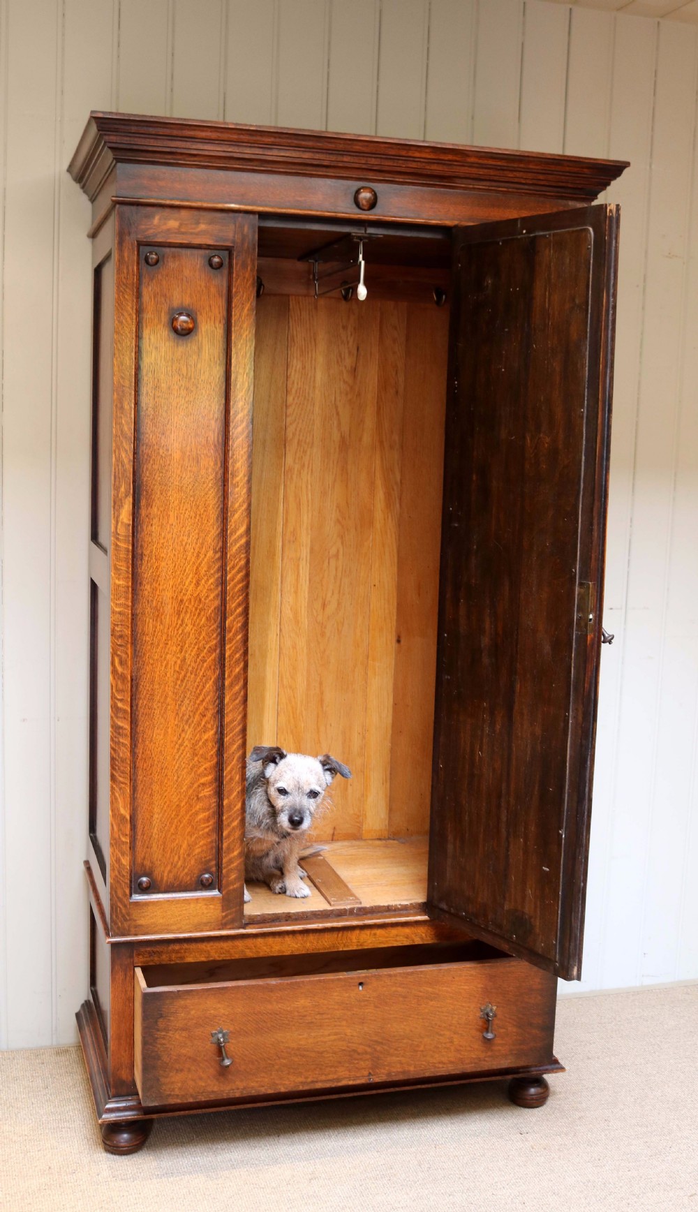 Oak Single Door Wardrobe View VI
