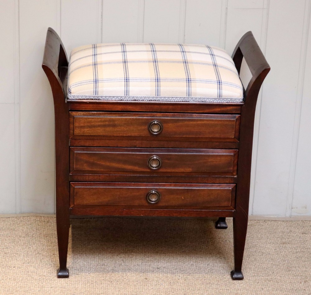 Edwardian Mahogany Piano Stool 