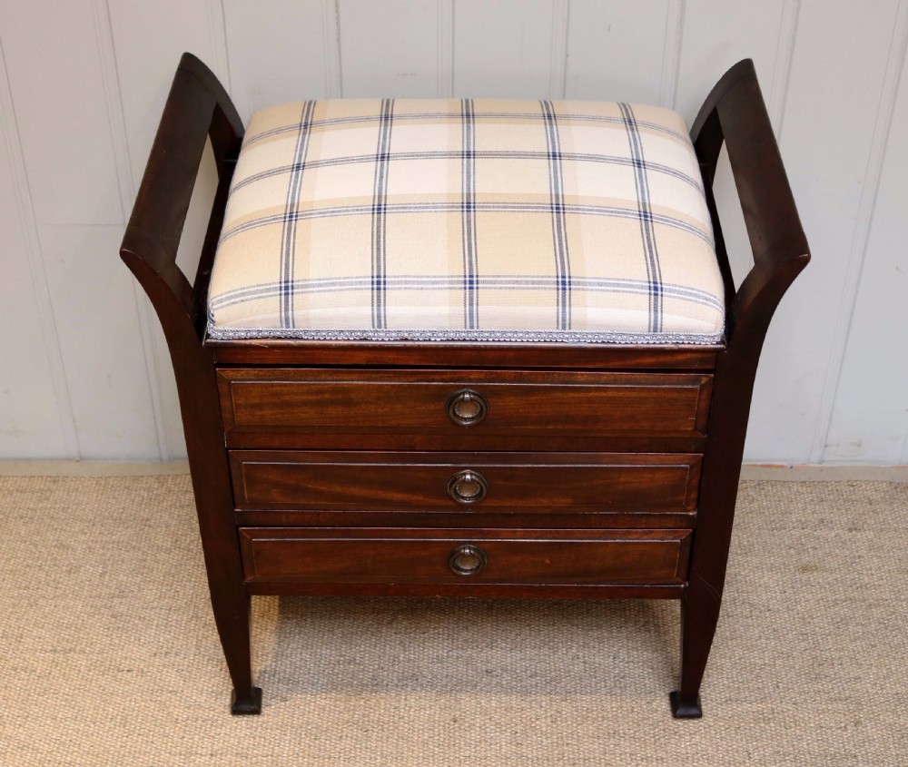 Edwardian Mahogany Piano Stool  View III