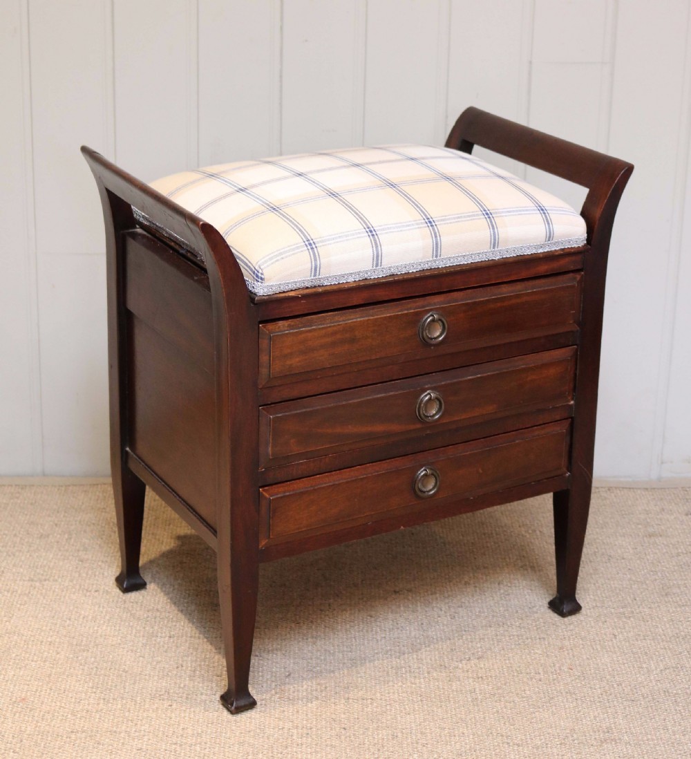 Edwardian Mahogany Piano Stool  View IV