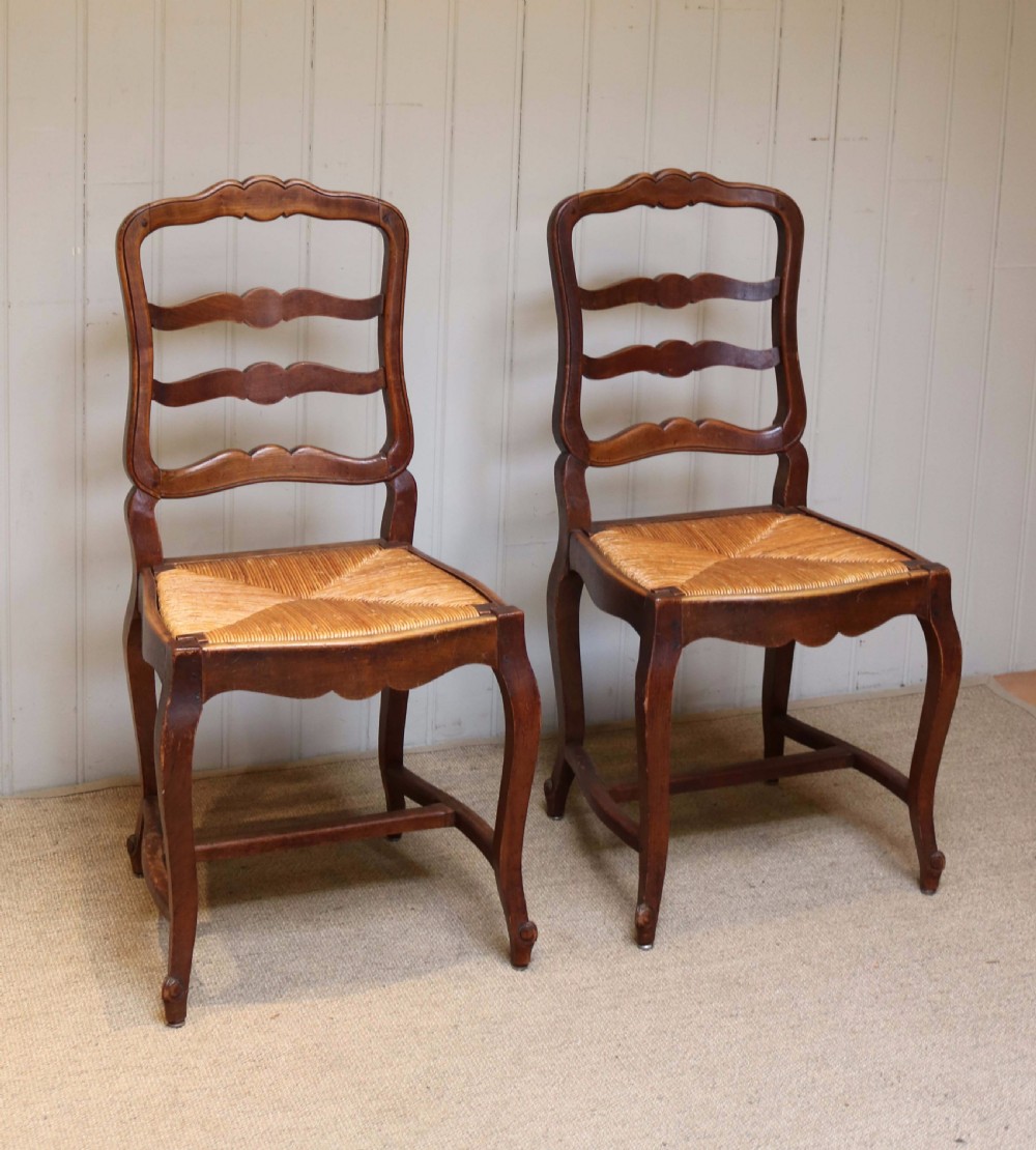 Set Of Six French Cherry Wood Dining Chairs View IV