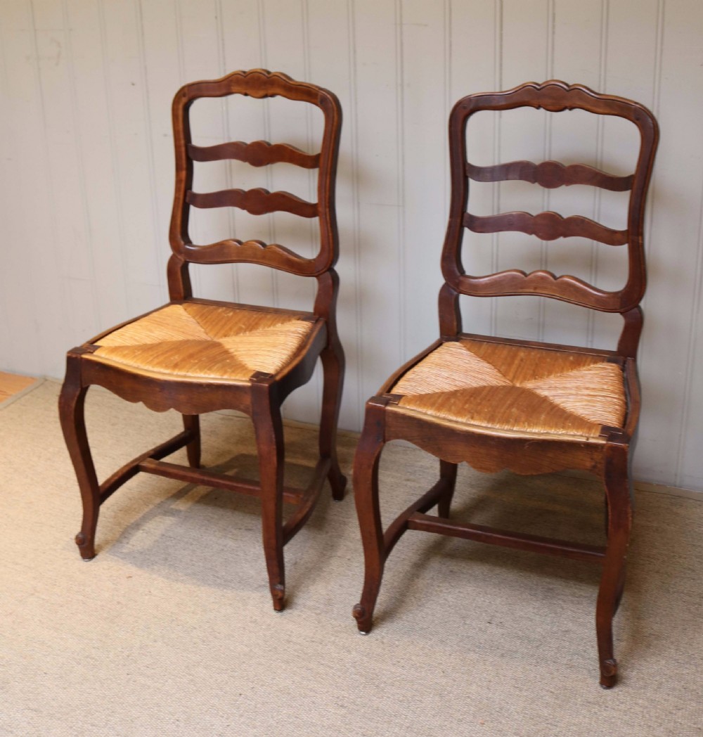 Set Of Six French Cherry Wood Dining Chairs View VII
