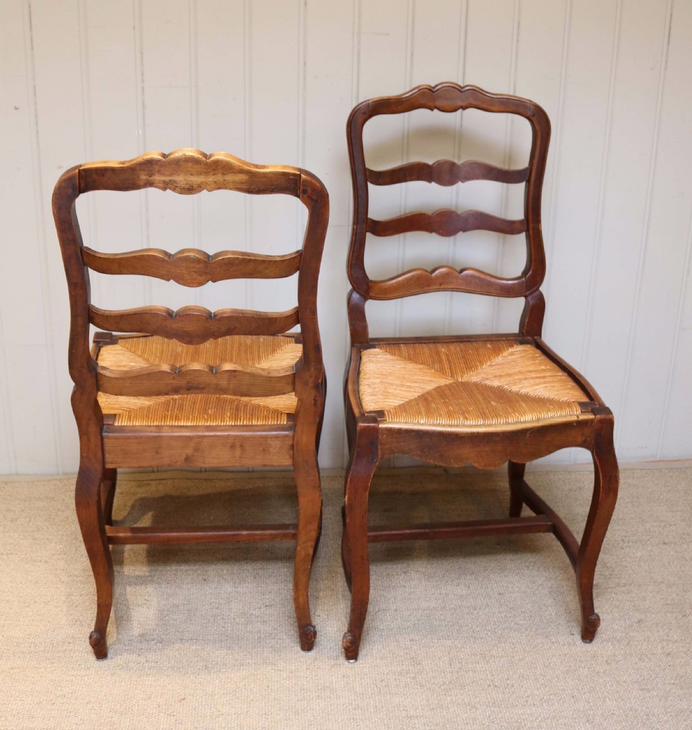 Set Of Six French Cherry Wood Dining Chairs View IX