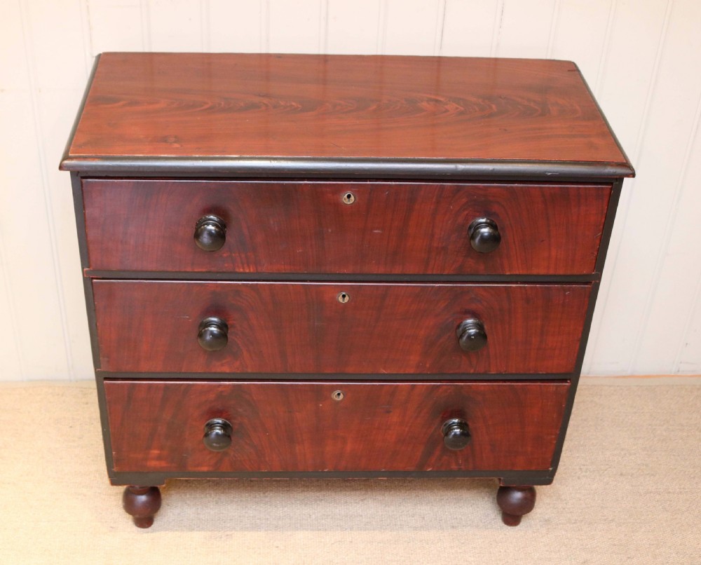 Pine Faux Mahogany Chest Of Drawers View II