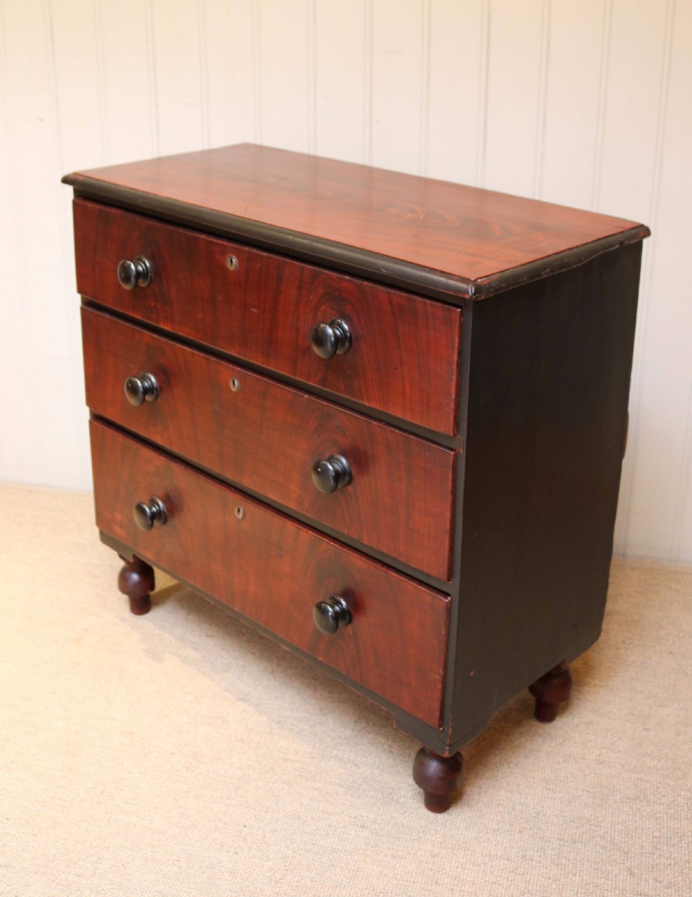 Pine Faux Mahogany Chest Of Drawers View IV