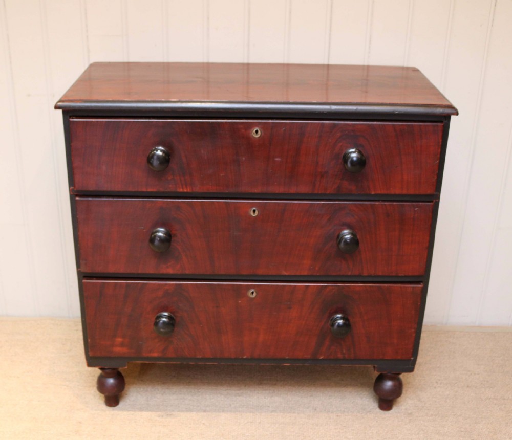 Pine Faux Mahogany Chest Of Drawers View V