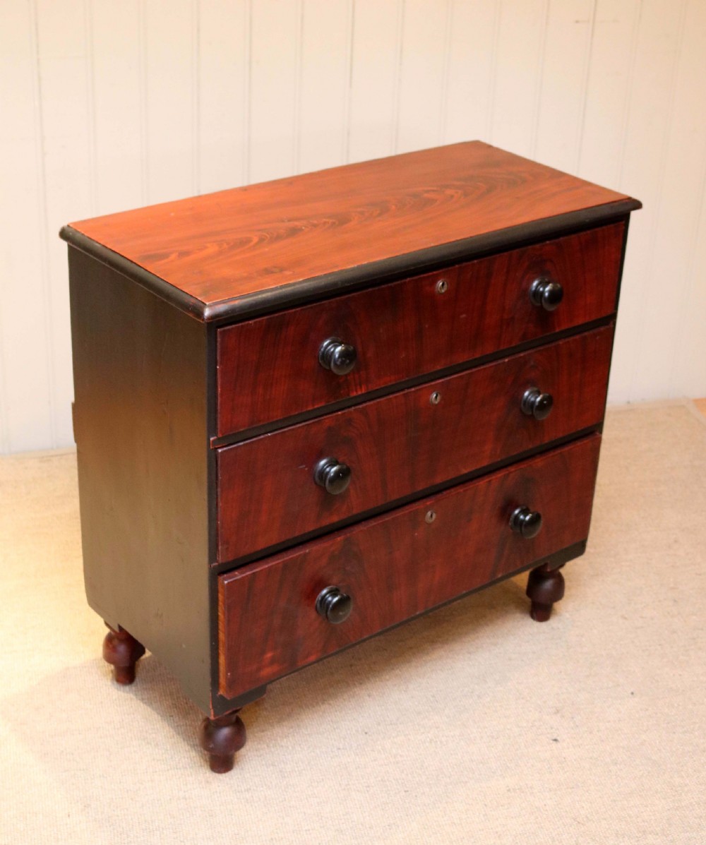 Pine Faux Mahogany Chest Of Drawers View VII