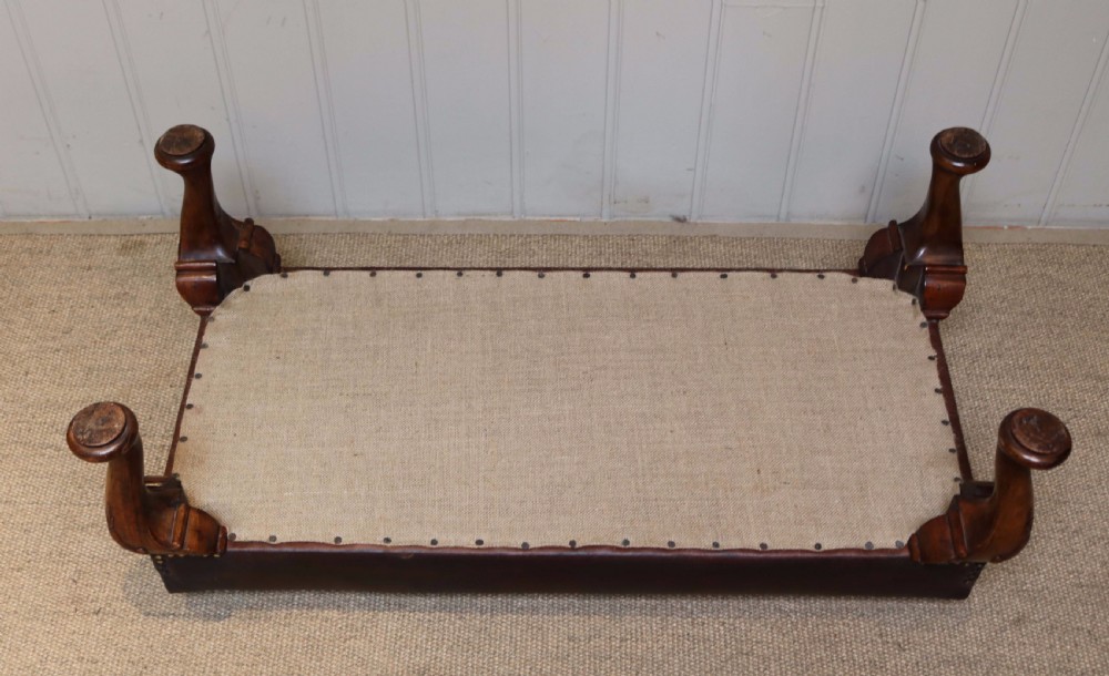 Walnut Framed Leather Footstool  View IX