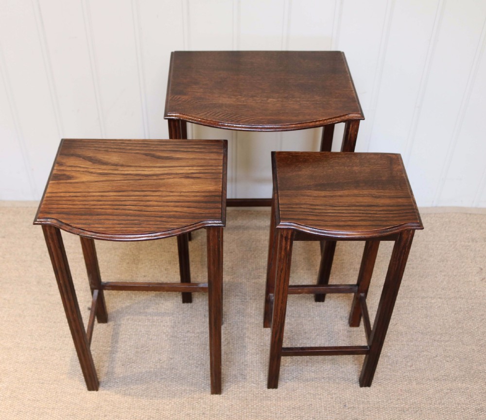 1920s Oak Nest Of Tables View VI