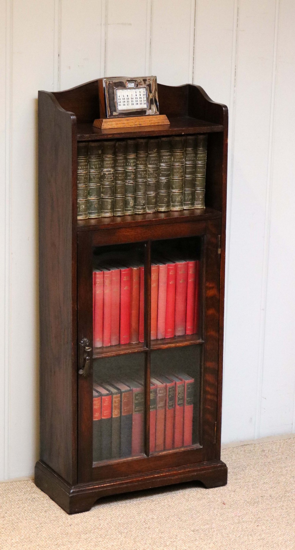 Small Oak Part Glazed Bookcase