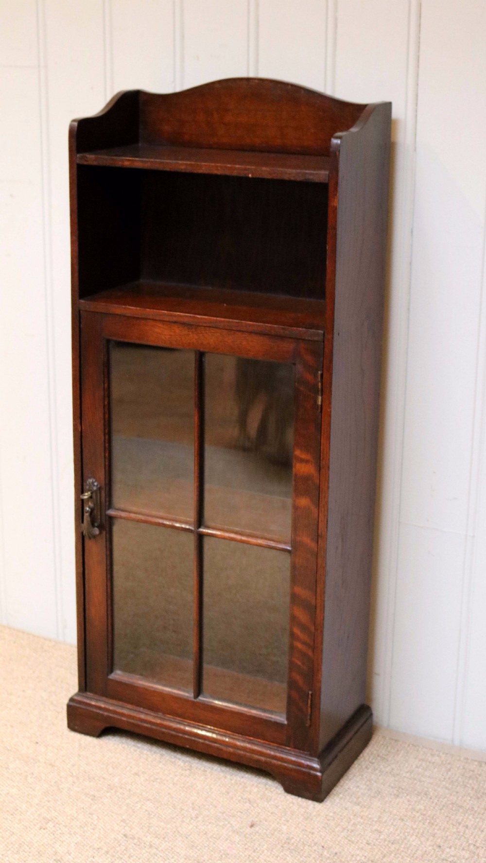 Small Oak Part Glazed Bookcase View II