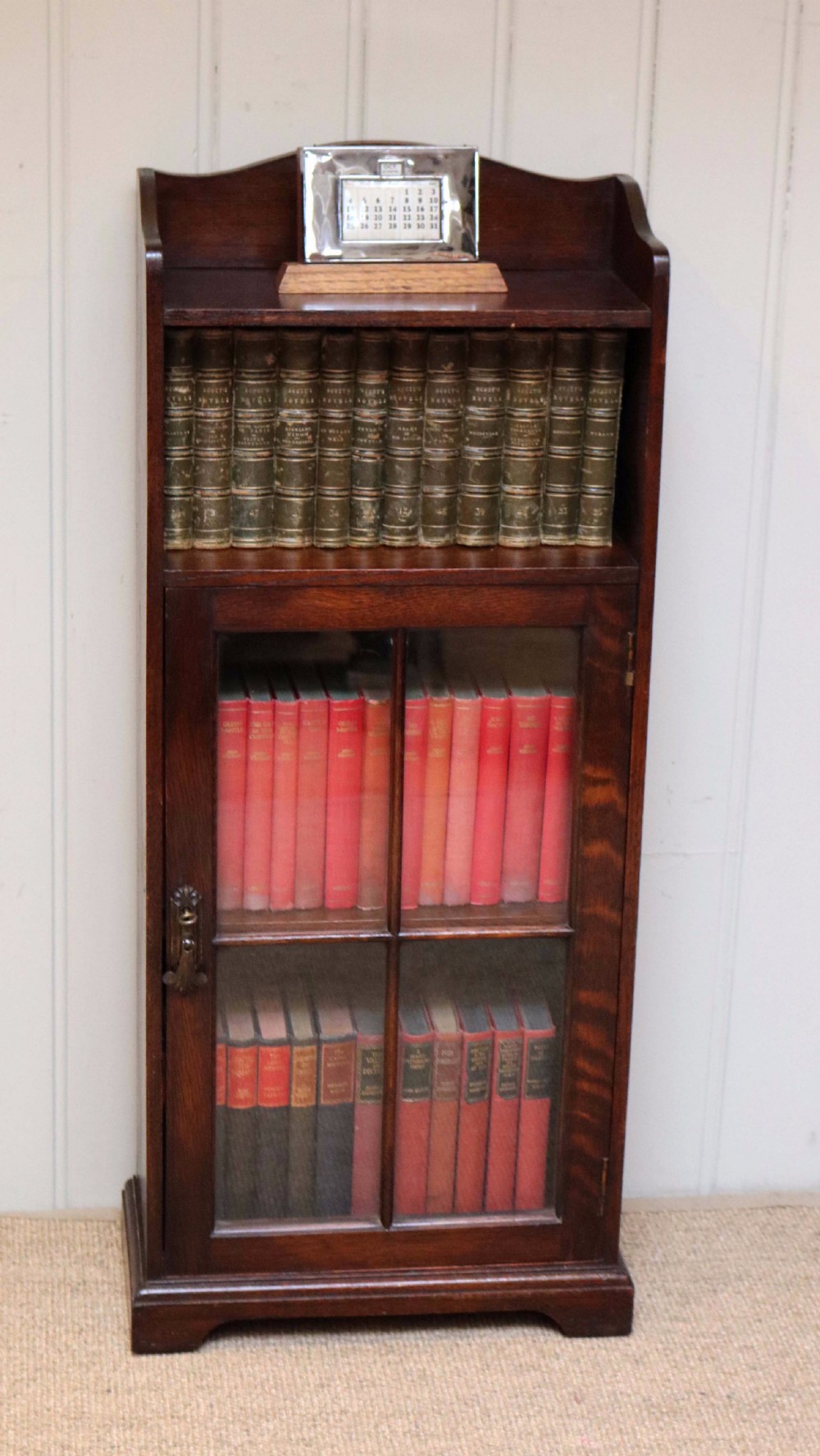 Small Oak Part Glazed Bookcase View III