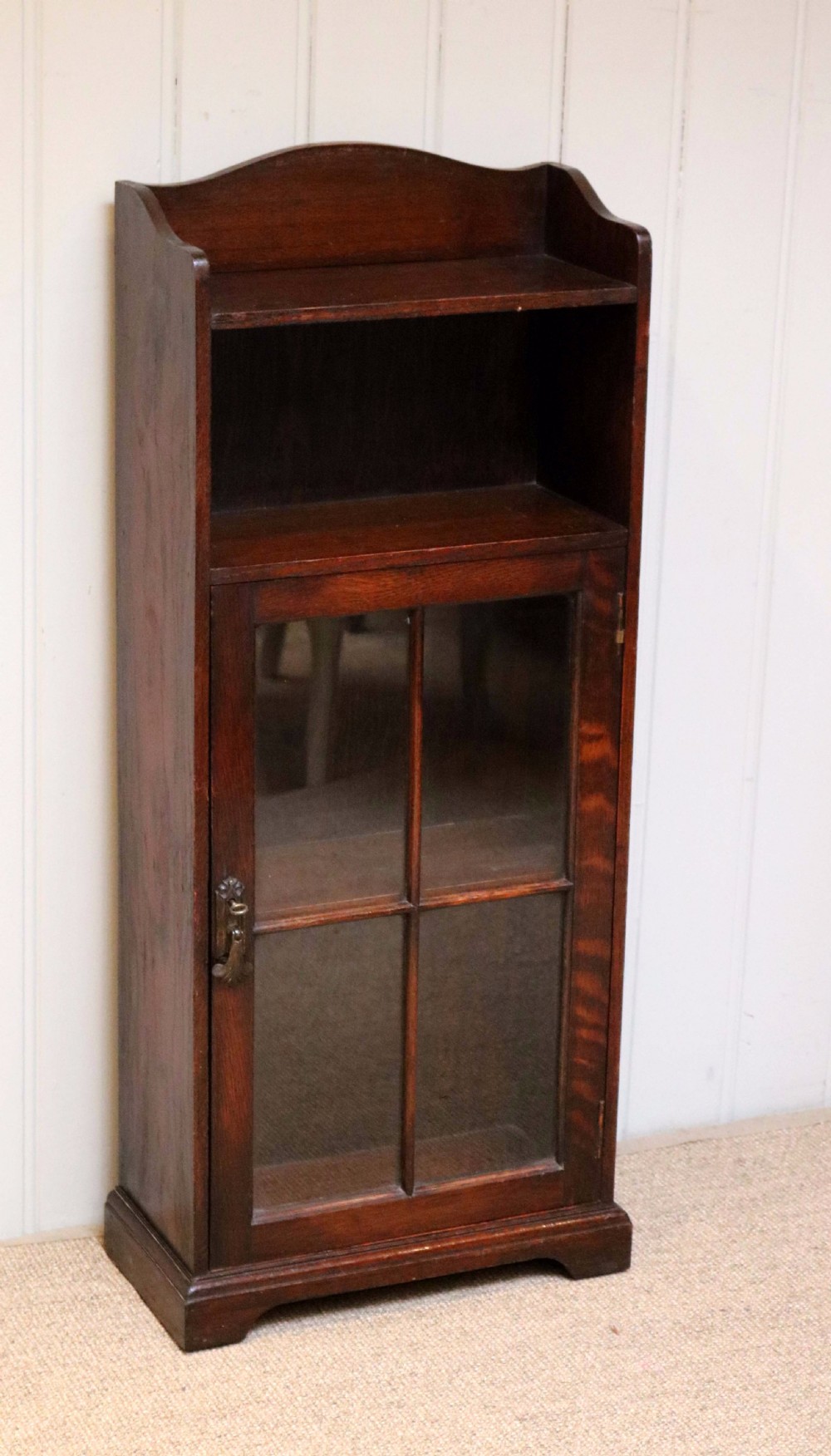 Small Oak Part Glazed Bookcase View IV