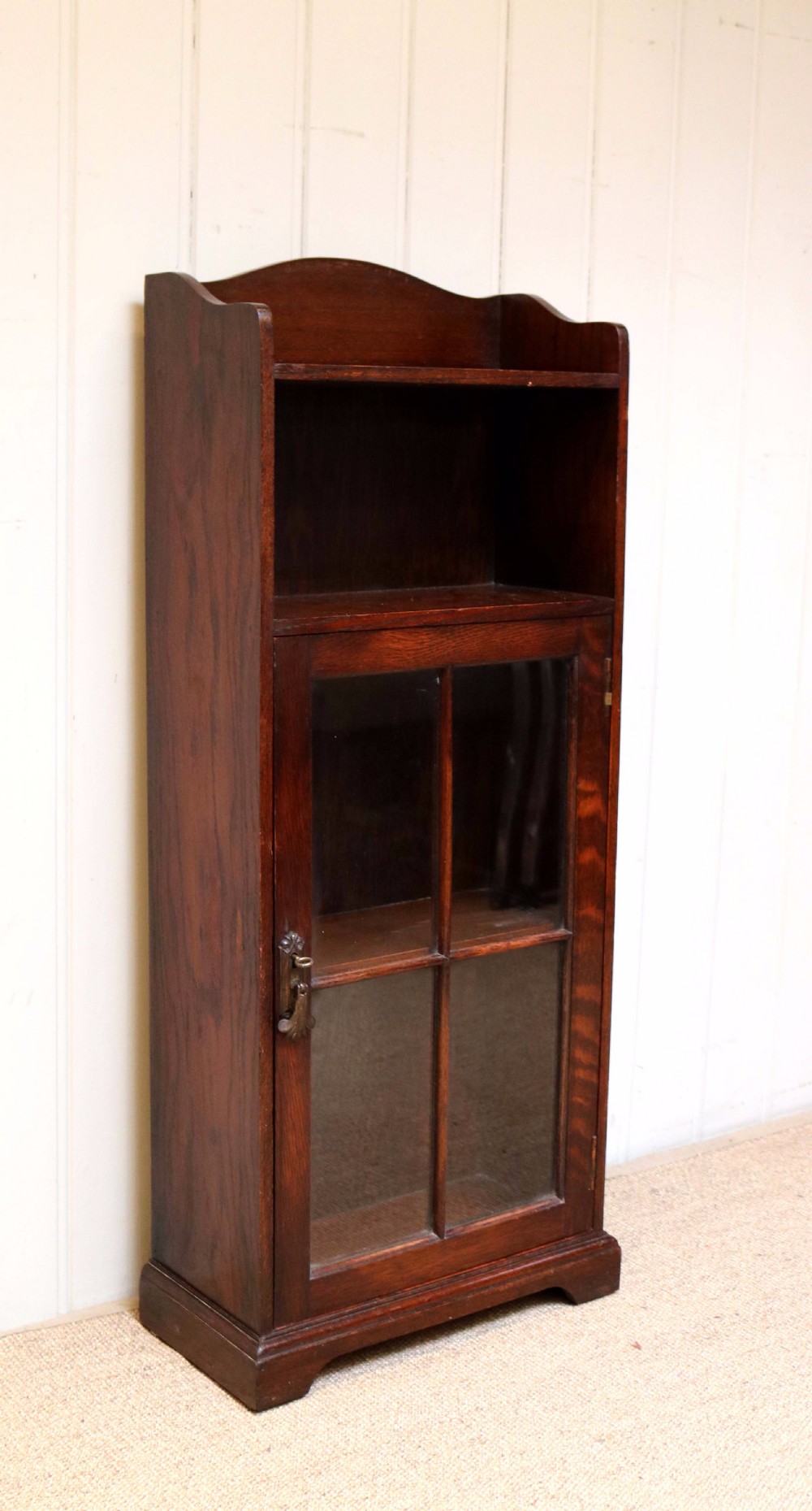 Small Oak Part Glazed Bookcase View VI