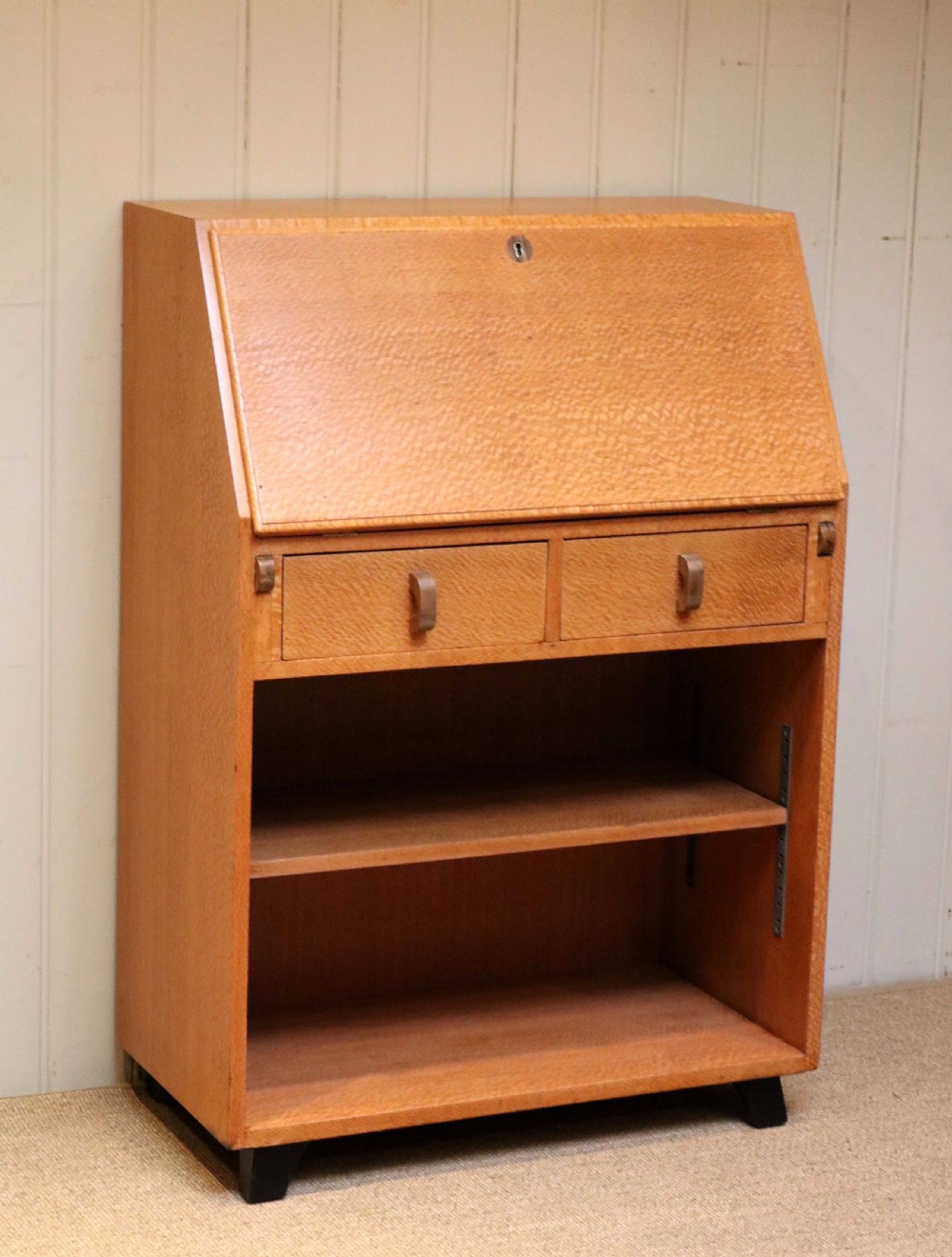 Unusual Australian Silky Oak Art Deco Bureau