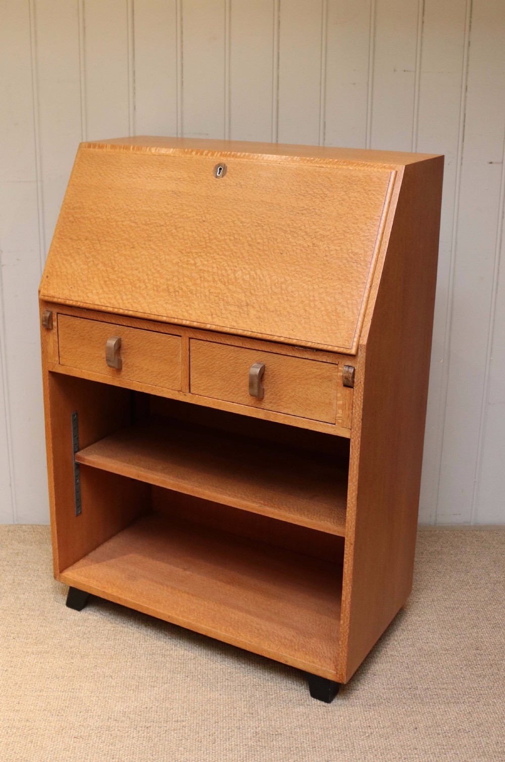 Unusual Australian Silky Oak Art Deco Bureau View III