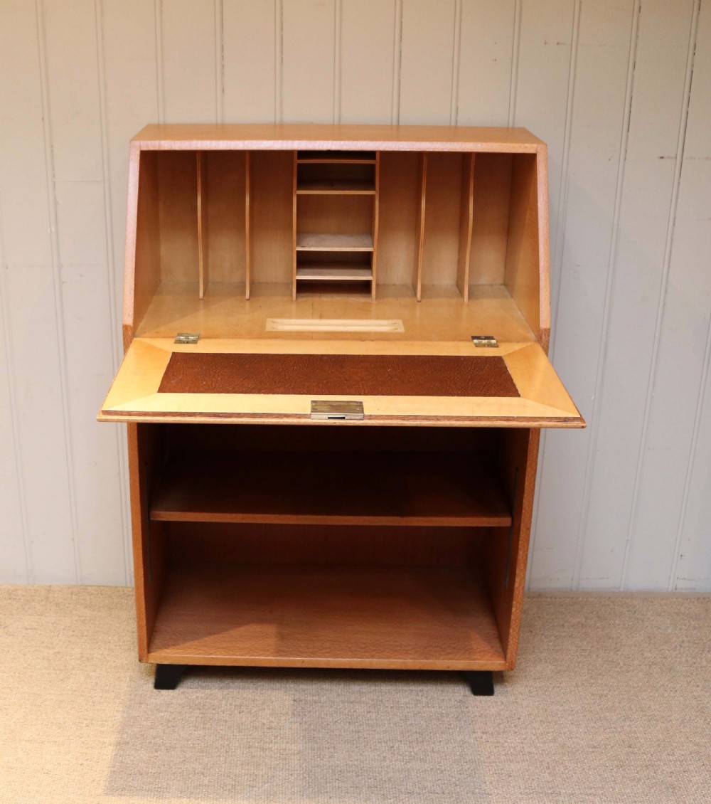 Unusual Australian Silky Oak Art Deco Bureau View IV