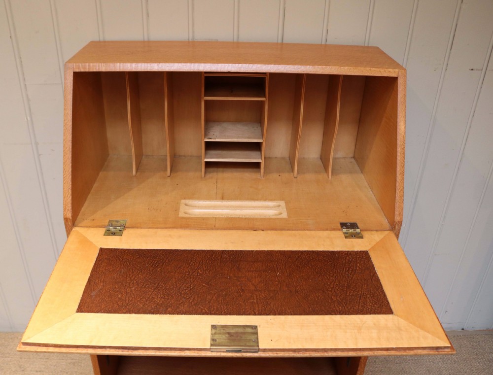 Unusual Australian Silky Oak Art Deco Bureau View VI