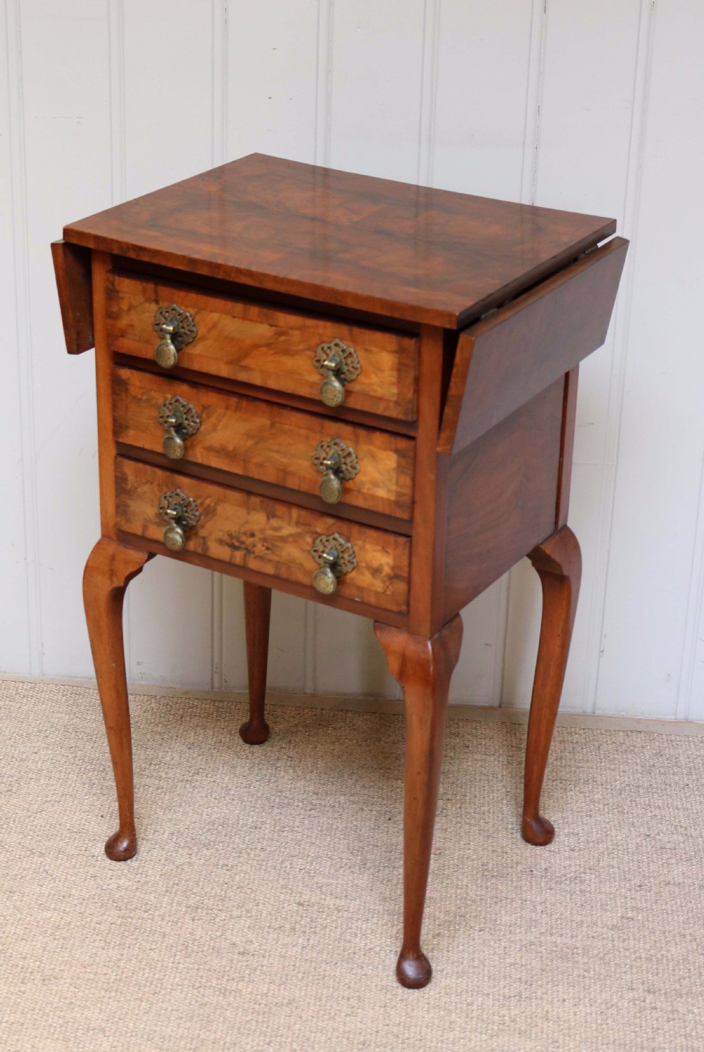 Walnut Drop Leaf Side Table  View V