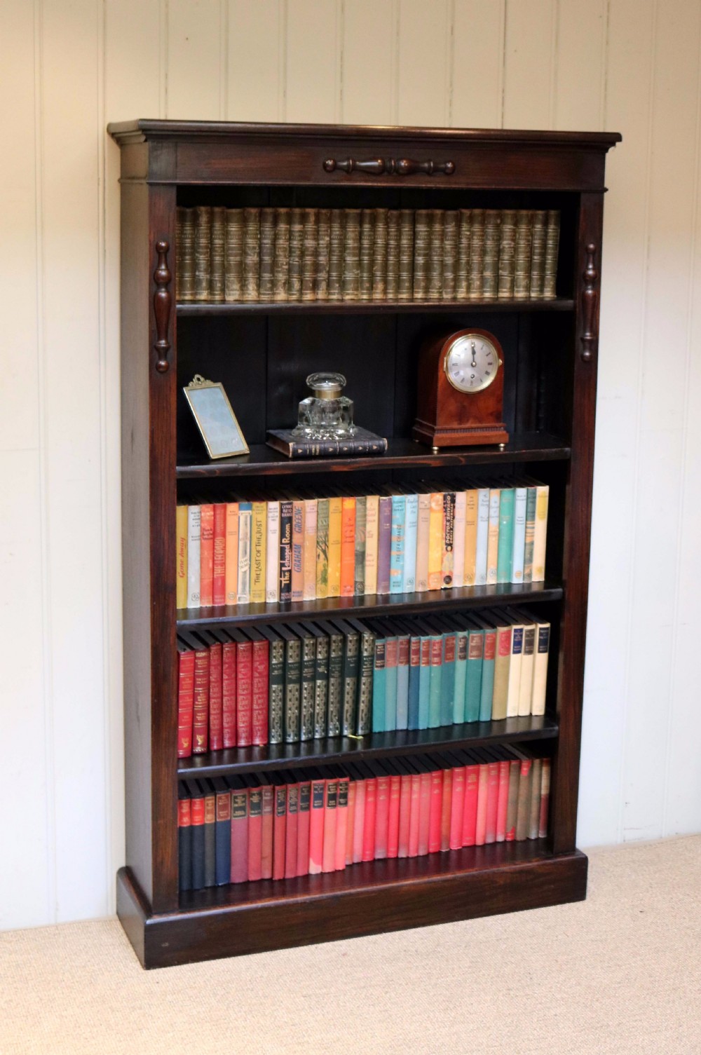 Dark Oak Tall Open Bookcase 