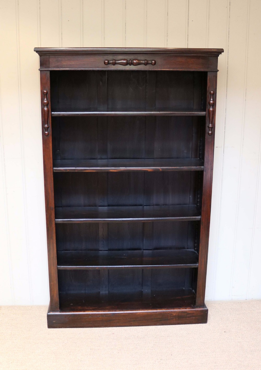 Dark Oak Tall Open Bookcase  View II