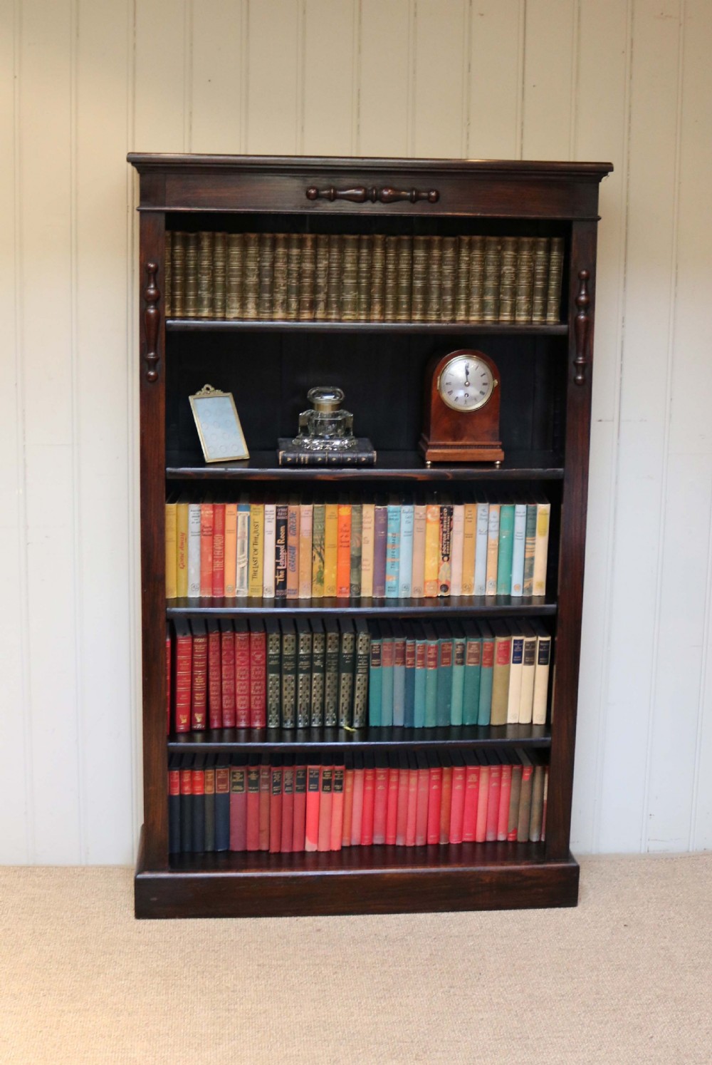 Dark Oak Tall Open Bookcase  View III
