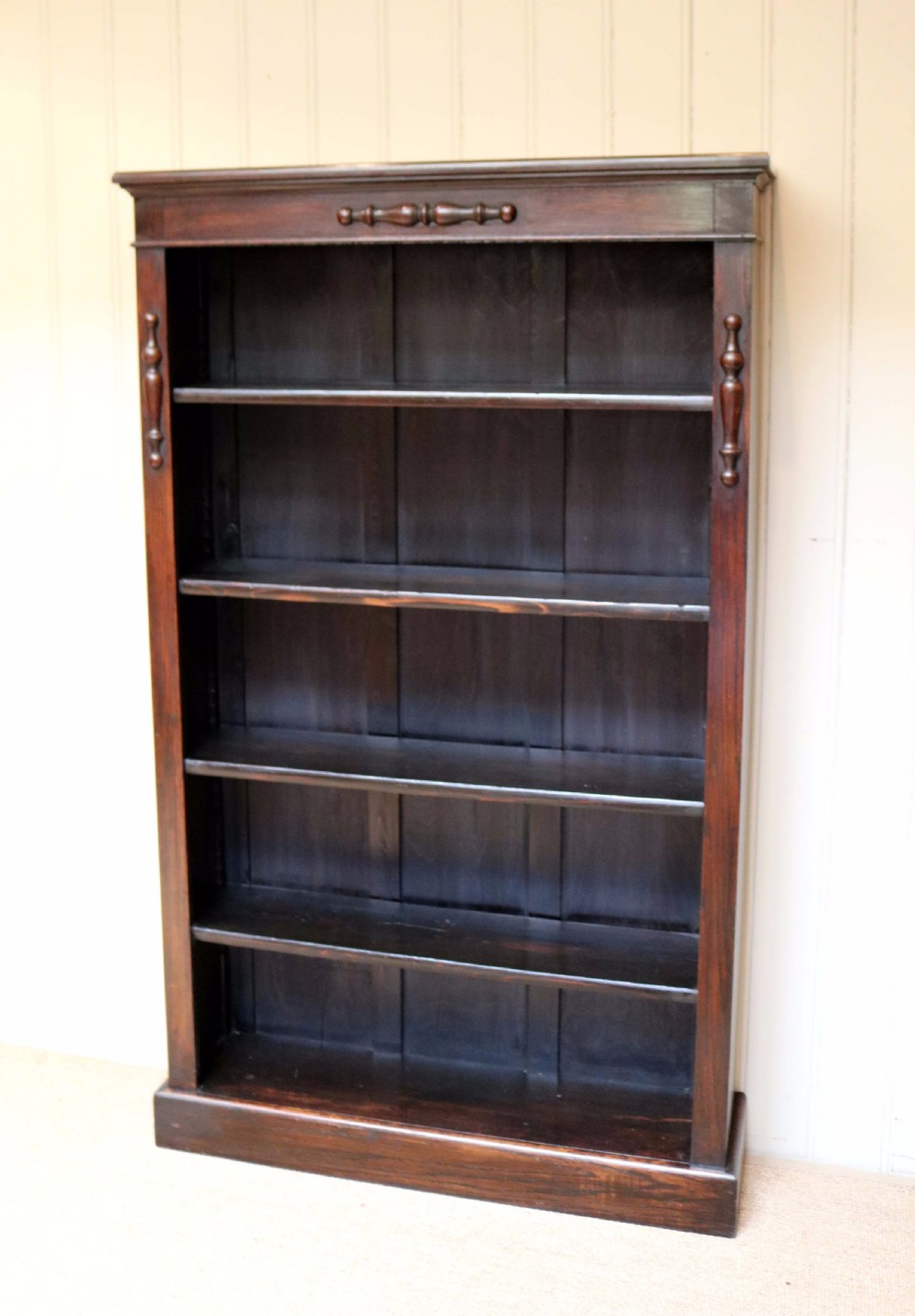 Dark Oak Tall Open Bookcase  View IV