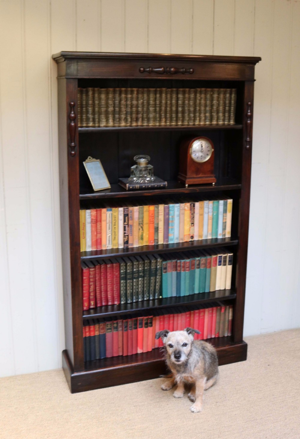 Dark Oak Tall Open Bookcase  View VII