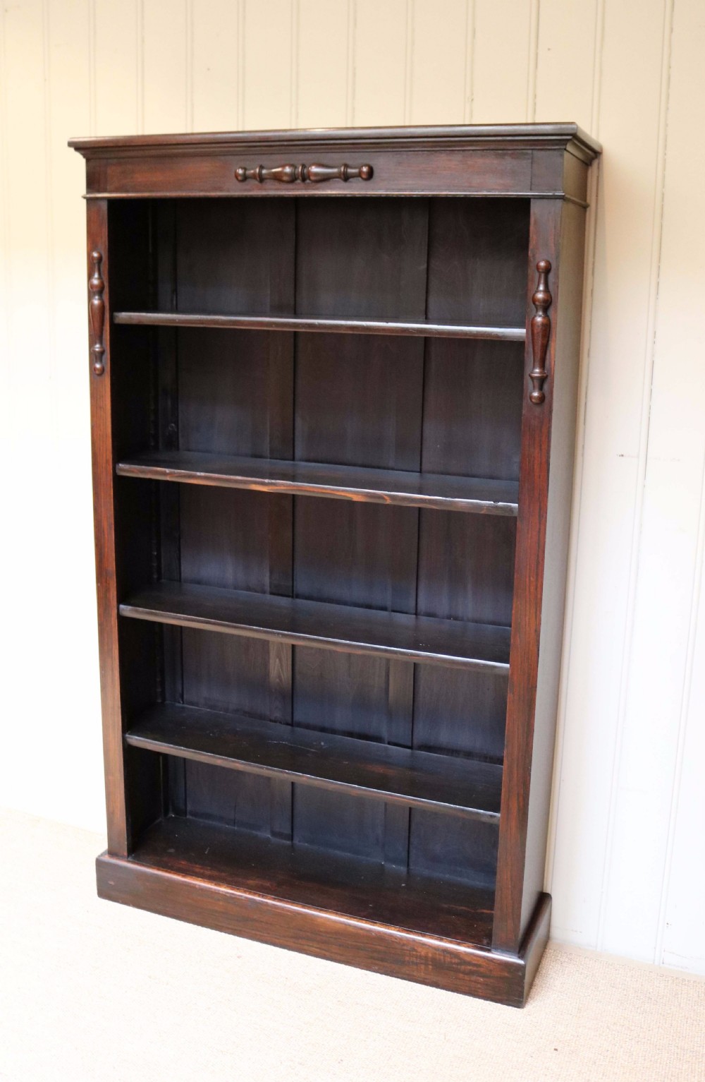 Dark Oak Tall Open Bookcase  View VIII