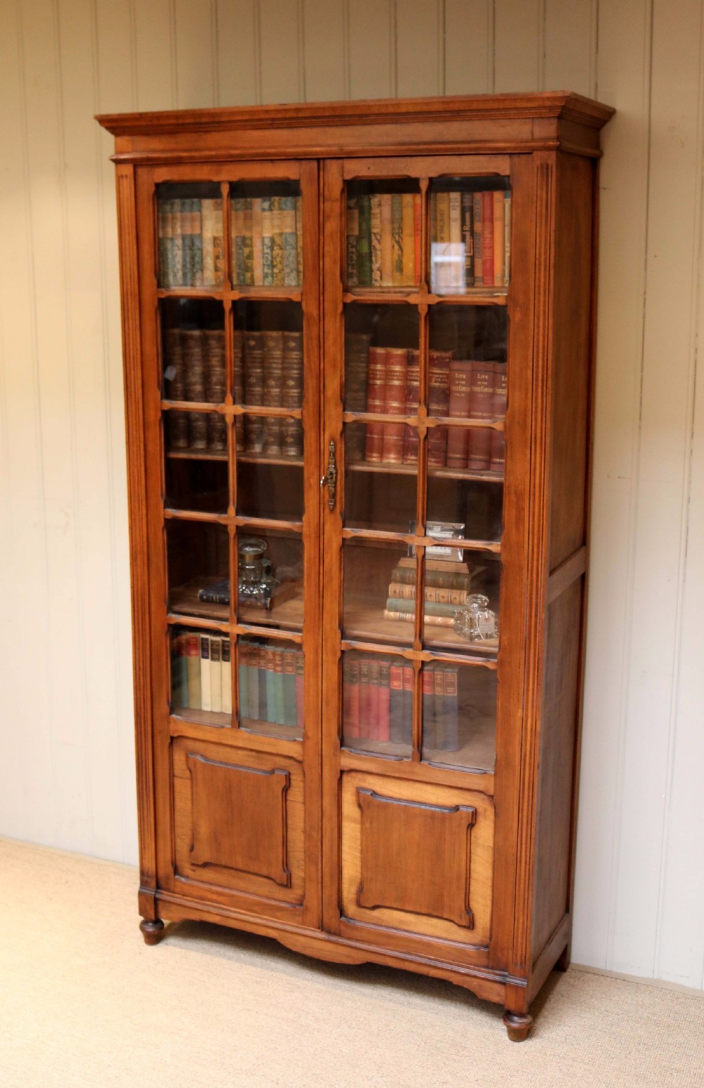 Tall Beechwood Cabinet Bookcase