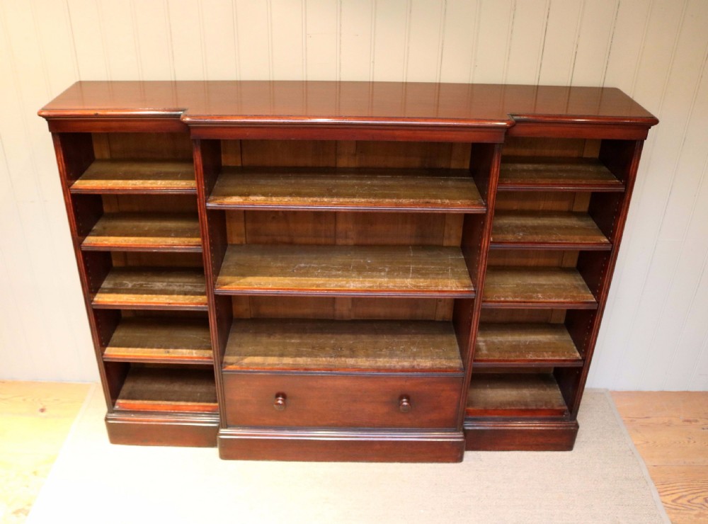 Large Victorian Mahogany Open Bookcase View VIII