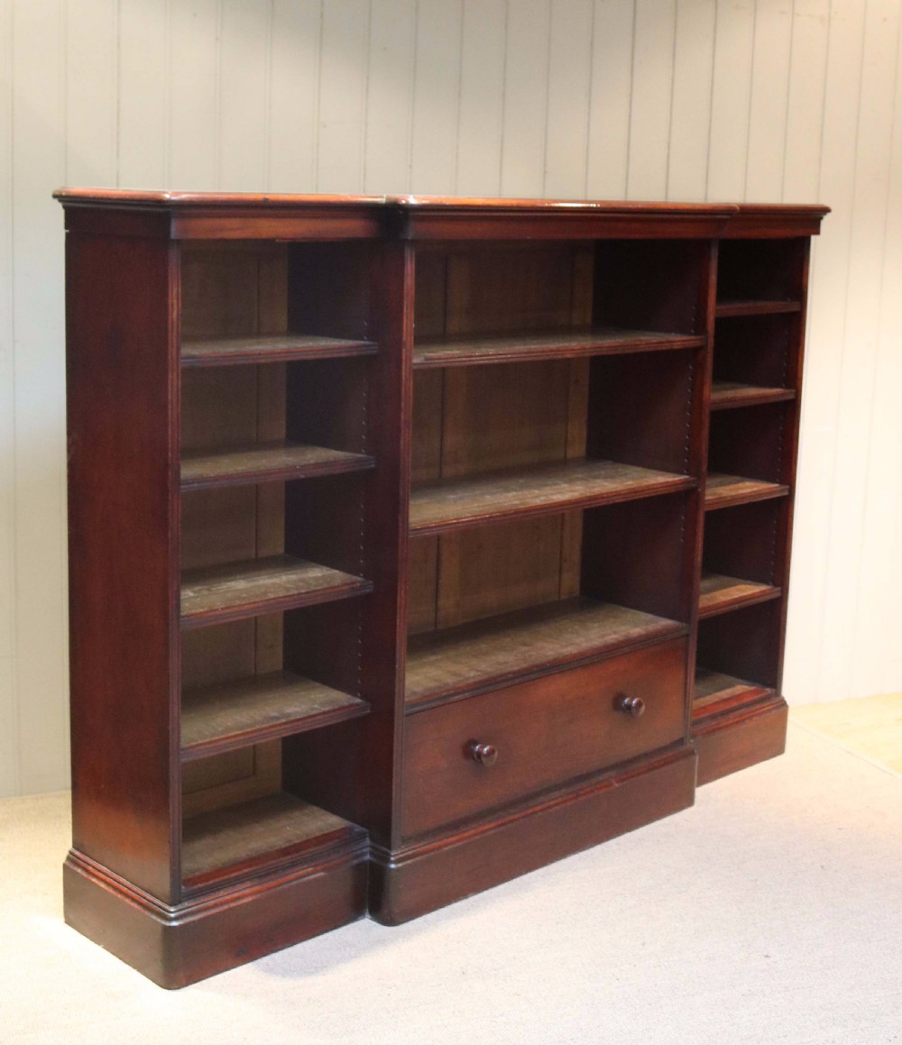 Large Victorian Mahogany Open Bookcase View IX