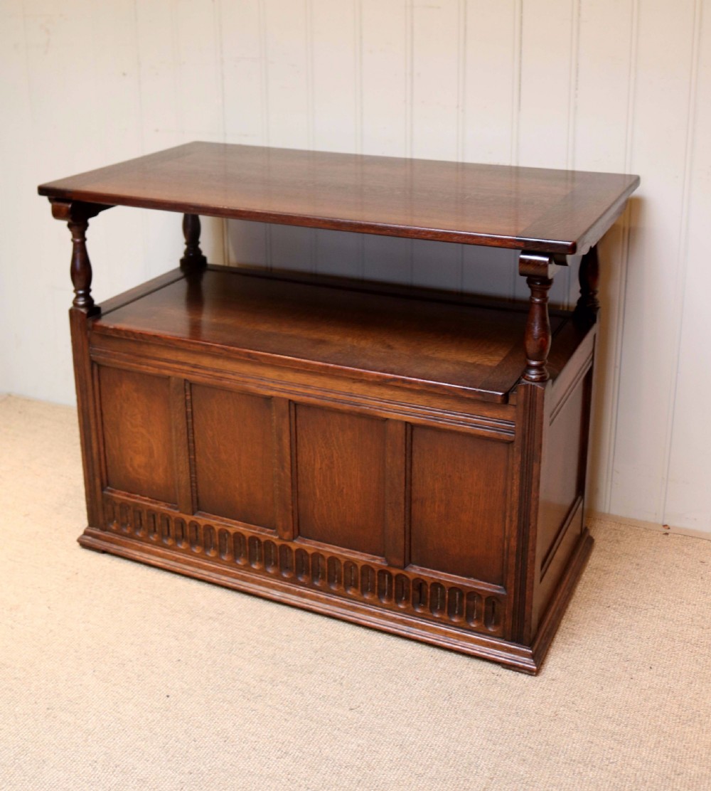 Solid oak Monks Bench View IV