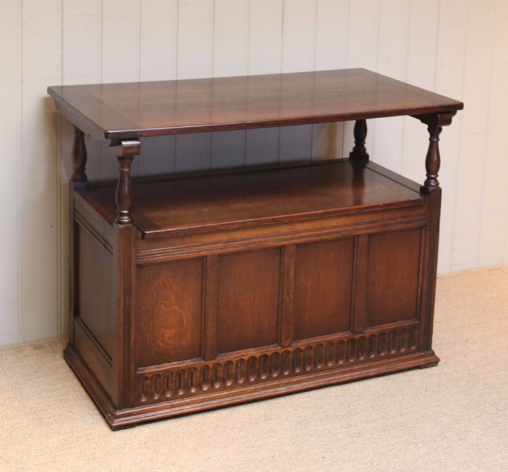 Solid oak Monks Bench View V