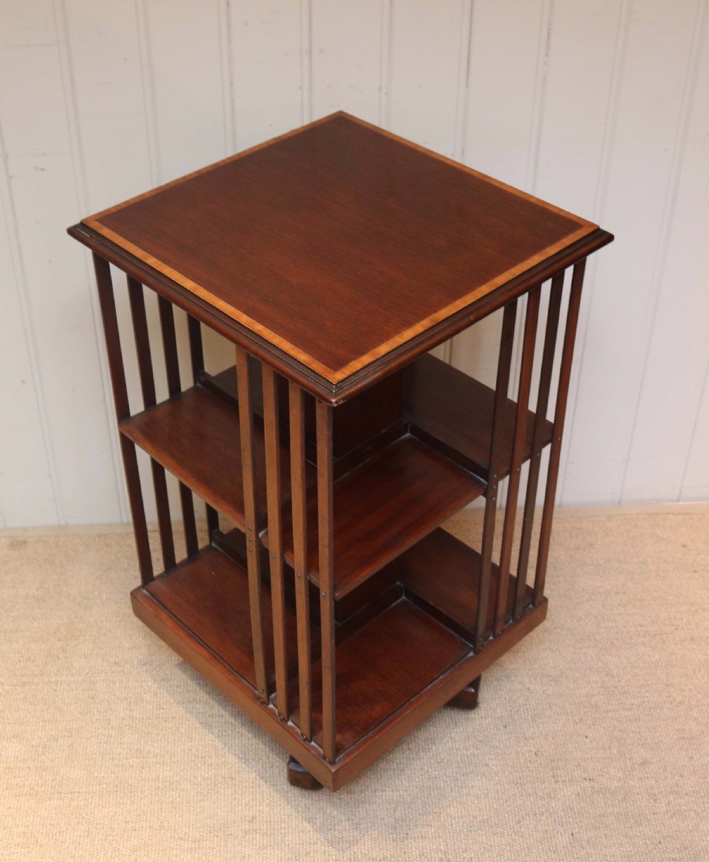 Edwardian Inlaid Mahogany Revolving Bookcase View IV