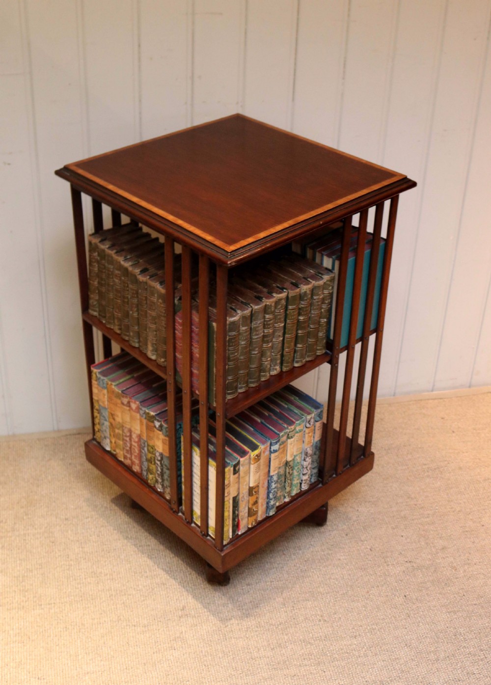 Edwardian Inlaid Mahogany Revolving Bookcase View V