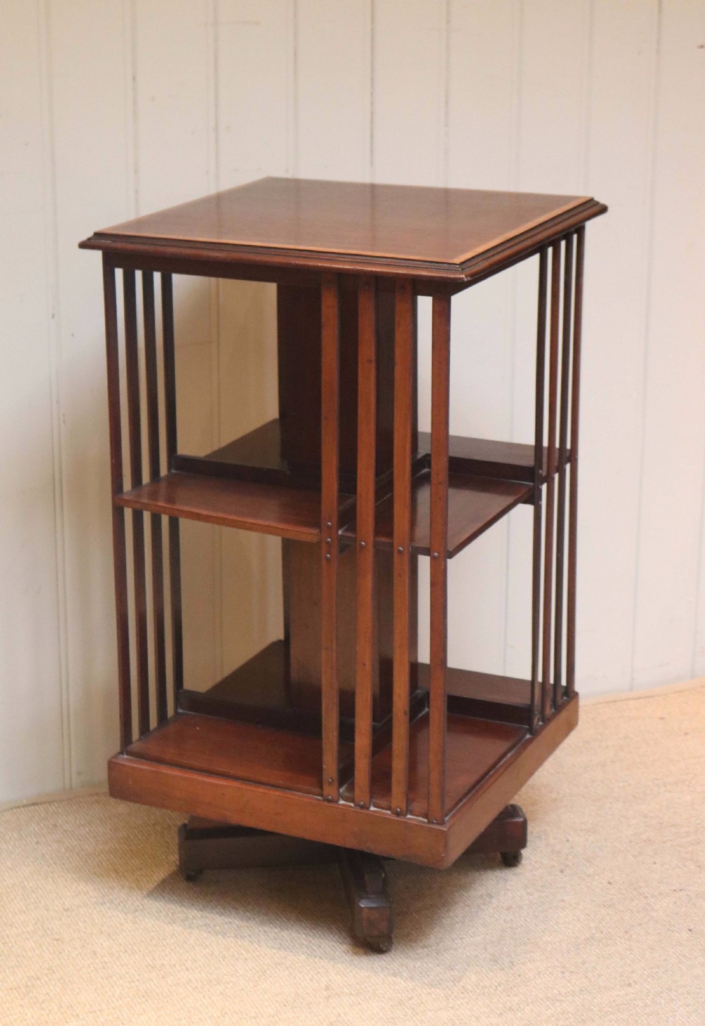 Edwardian Inlaid Mahogany Revolving Bookcase View VI