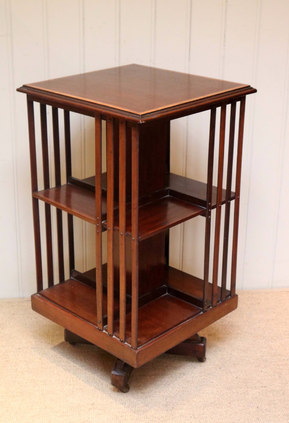 Edwardian Inlaid Mahogany Revolving Bookcase View VIII