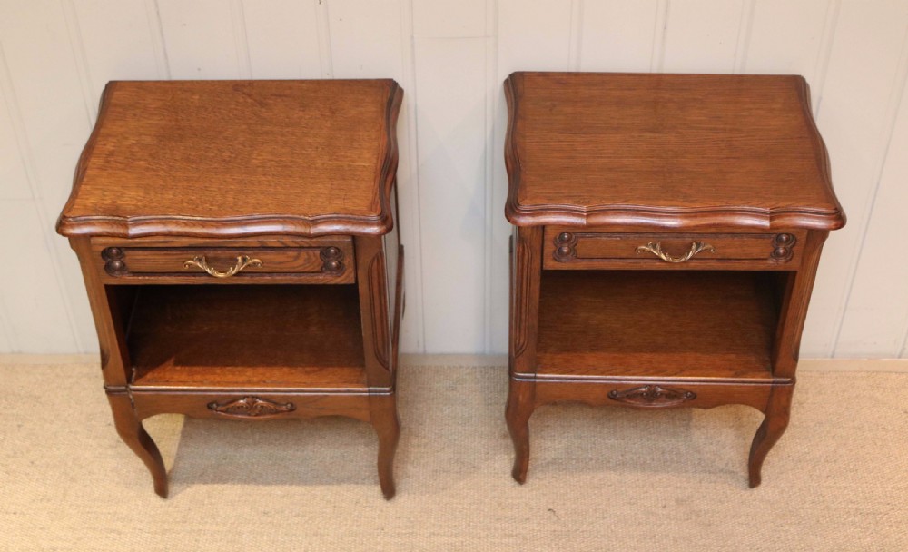 Pair Of Oak Low Bedside Cabinets View II