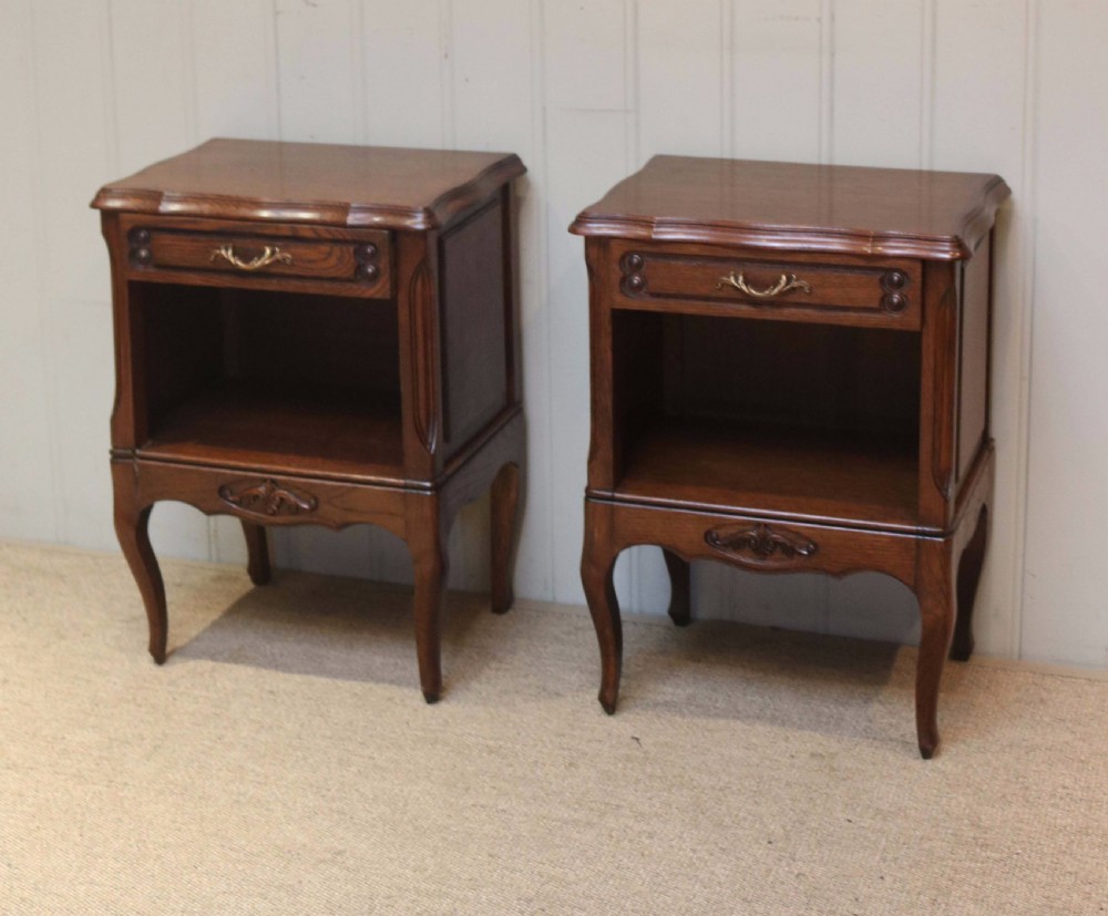 Pair Of Oak Low Bedside Cabinets View III