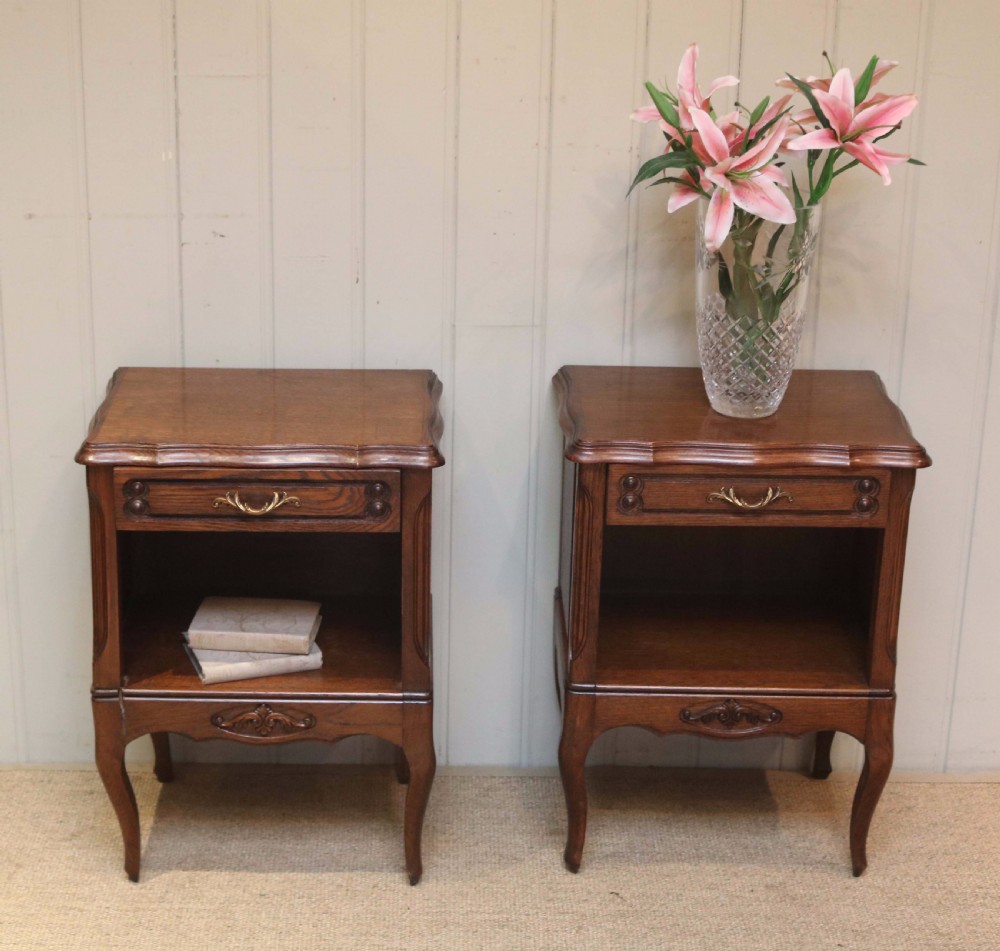 Pair Of Oak Low Bedside Cabinets View V