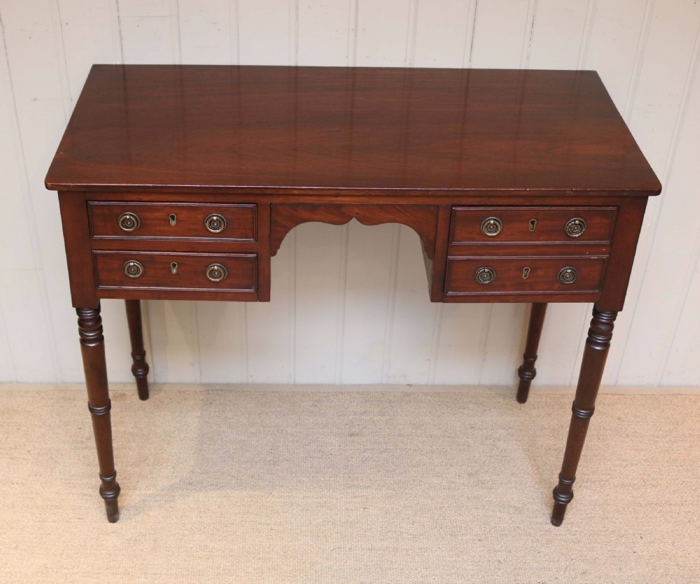 Victorian Mahogany Kneehole Side Table View III