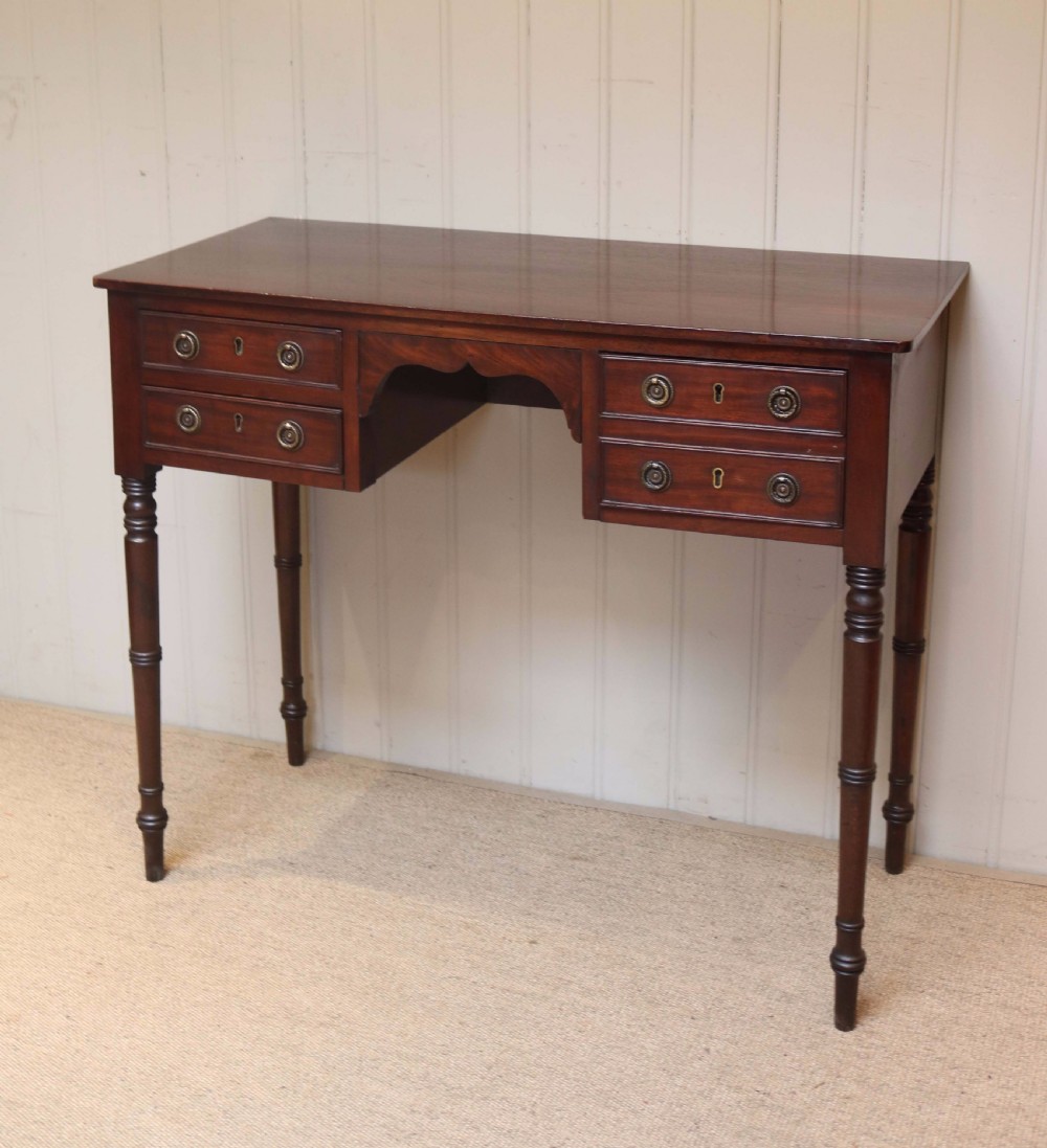 Victorian Mahogany Kneehole Side Table View IV
