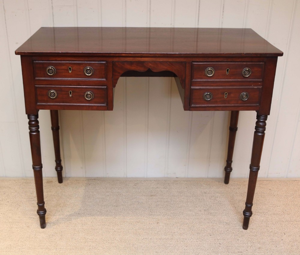 Victorian Mahogany Kneehole Side Table View VI